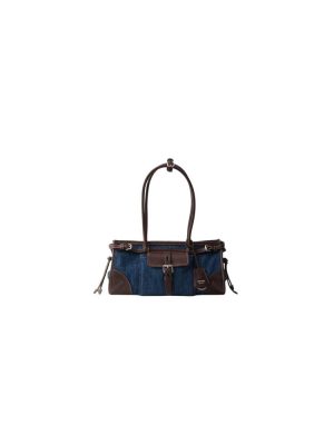 Prada Bonnie medium linen and leather handbag(HIGH-END GRADE)